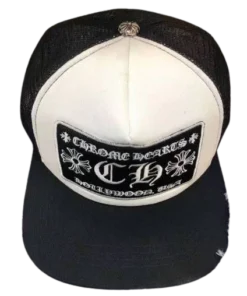 Chrome Hearts CH Hollywood USA Hat White/Black