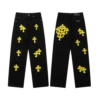 Chrome Hearts Distressed Yellow cross Jeans