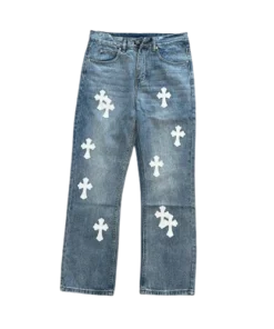 Chrome Hearts Denim White Washed Jeans