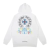 colour cross Hoodie White