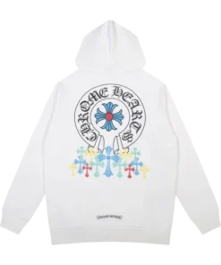 colour cross Hoodie White