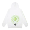 Chrome Hearts Light Green logo Hoodie White