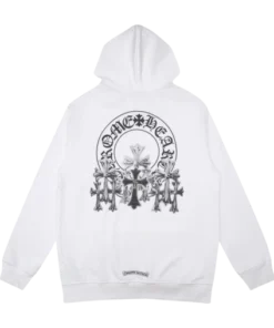 Chrome Hearts Black logo Hoodie White