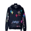 Chrome Hearts Love Mouth Multi colour cross Black Hoodie