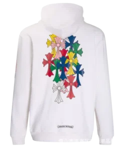 Chrome Hearts Multi colour cross Hoodie White